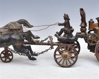 Victorian cast iron fire pumper