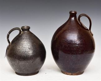 Manganese Glaze redware jugs