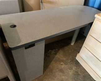 #16	desk with no drawers end piece of sectional with rounded end 60x24x29	 $30.00 
