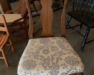 #66	odd dining chair with green flower seat	 $30.00 
