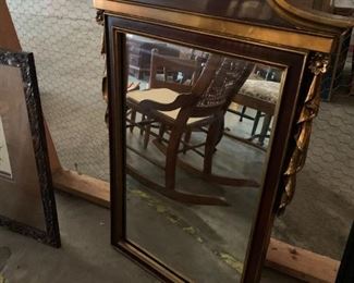 #74	gold mirror with curl on top 23x39	 $65.00 
