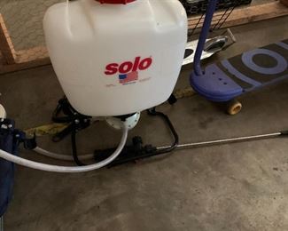 #85	back pack sprayer by solo 4 gallons 	 $40.00 
