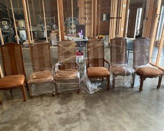 #97	Hibrenitten North Carolina  6 dining chairs with coral seat 	 $180.00 
