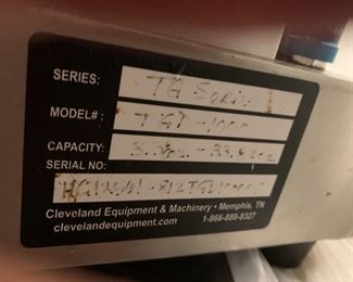 #114	Cleveland equipment Piston filler tgt 1000	 $1,000.00 

