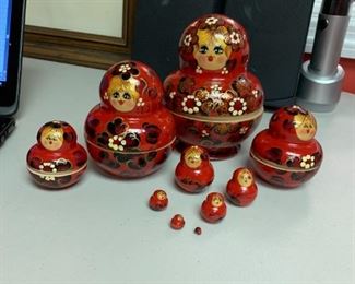 #156	14 inch hand painted Russian nesting dolls 10 pcs	 $30.00 
