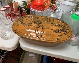 #168	terra cotta casserole with top from italy 12x8x4	 $75.00 
