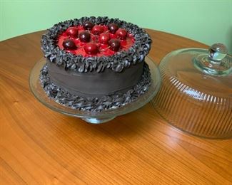#170	Fake chocolate cake in cake stand 	 $75.00 
