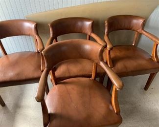 #174	4 brown leather style side office chairs @ 30 ea	 $120.00 
