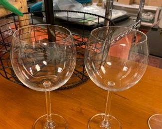 #192	Lenox oxygen pattern 2  wine glasses 	 $30.00 
