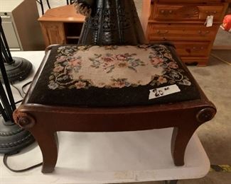 #213	stools with needle point top	 $20.00 
