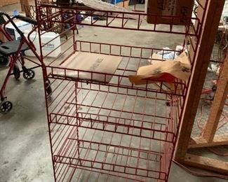 #220	Red metal wire 5 shelf rack 	 $75.00 
