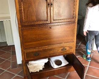 a set of 3 of these cabinets - Made by Baker I believe or another high end furniture maker - 2 are cabinets one is a desk - these were at the West Gate hotel in its heyday - imported by Europe by Francios Linke