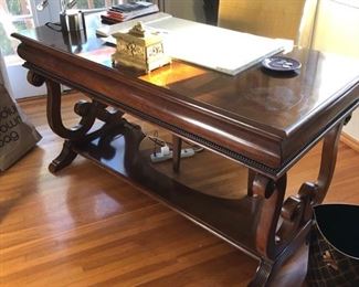Lyre base desk - not antique 