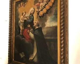 Vision of St Anthony of Padua $2400 24 X 24 appx oil painting new addition to the sale 