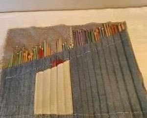 Many Many Vintage Knitting Needles in Homemade Case