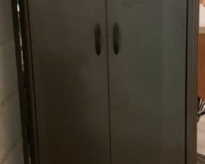 HALF OFF!  $12.50 NOW, WAS $25.00............Metal Cabinet 24" x 18", 64" tall (P662)