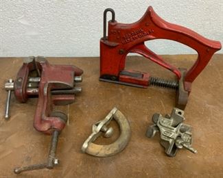 HALF OFF!  $25.00 NOW, WAS $50.00...............Antique Red Devil Staple Gun, Vise  and more (P650)