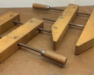 $40.00................Pair of Vintage Jorgensen Wood Vise Clamps (P652)