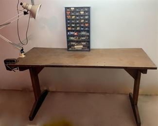 REDUCED!  $22.50 NOW, WAS $30.00.................Work Bench and Hardware Organizer, Clamp on Lamp and Vise  (P632)