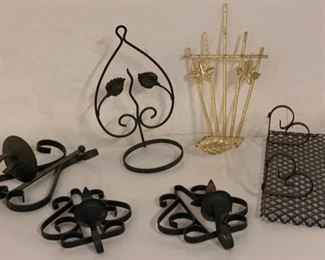 CLEARANCE!!!  $4.00 NOW, WAS $16.00...............Vintage Metal Pot and Candle Holders (P621)