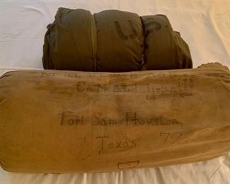 HALF OFF!  $30.00 NOW, WAS $60.00..............Vintage Military Sleeping Bags (P857)