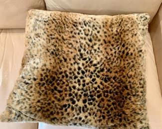 $10 - Dennis Basso Home Cheetah Print Faux Fur Pillow; 20" square