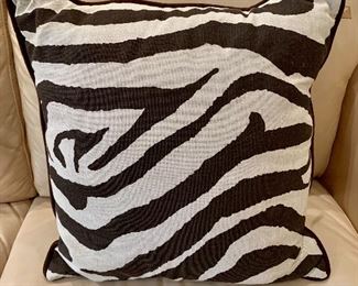 Newport Zebra Print Throw Pillow, 15" square