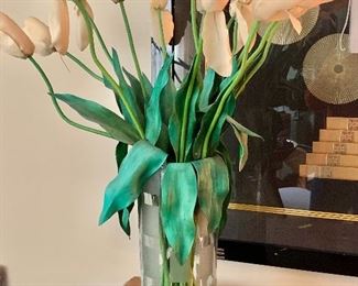 $50 - Tulip Arrangement Sculpture, 28" H, 6" diameter vase 