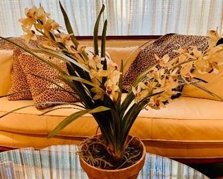 $60 - Faux Orchid in Pot, 26" H x 9" diameter pot