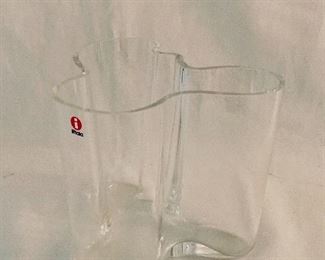$95; Iitalia Alvar Aalto modernist vase; approx 5” H x 7”W
