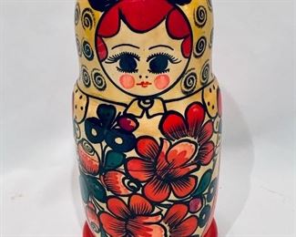 $30; Wooden Nesting Dolls; approx 9” high