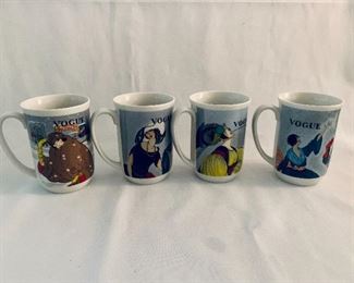 $40; Set of 4 vintage Vogue coffee mugs; Seymour Mann (made in Japan) with original box; 