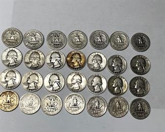 Pre-1965 Silver Quarters coins