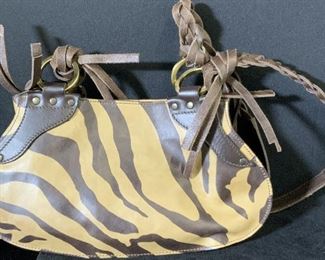 TOSCA BLU Braided Zebra Stripe Purse, Italy