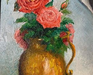 LE BERTRAND Signed Still Life Oil Painting 1963