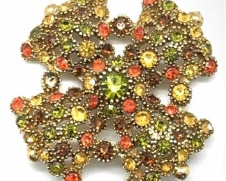 Vintage Estate Jewelry Rhinestone Crystal Brooch