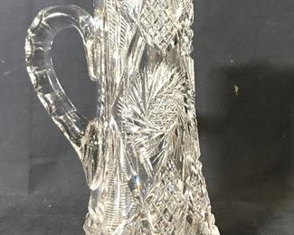 Hand Cut Brilliant Cut Crystal Pitcher