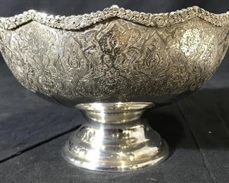 Etched Silver Plated Bowl