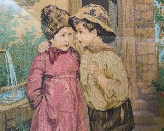 Framed Children in Garden Tapestry, France