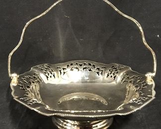 Silver Plated Handled Basket Dish, England