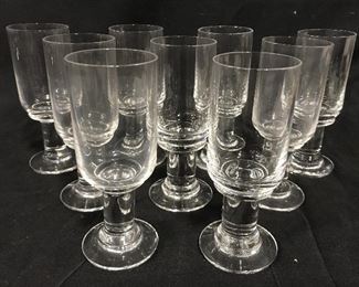 Set 9 Cut Crystal Glasses