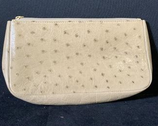 Genuine Ostrich Zippered Clutch, South Africa
