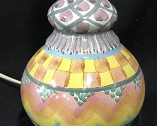 Vintage MACKENZIE-CHILDS Hand Painted Ceramic Lamp