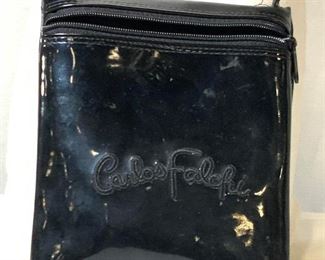 CARLOS FALCHI Black Patent Leather Crossbody Bag