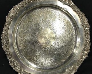 CORMETAL Silver Plated Etched Serving Tray