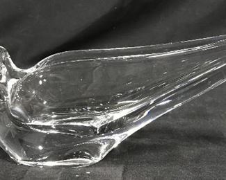 ART VANNES FRANCE Signed Art Glass Bird Vessel