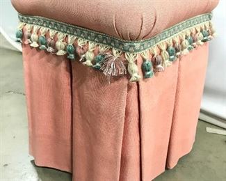 Vintage Pink Toned Skirted Footstool