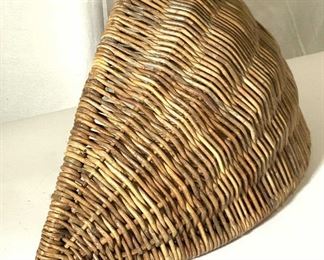 Crescent Shaped Woven Wicker Basket