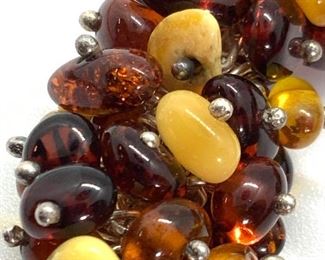 Vintage Amber Beaded Bracelet, Jewelry