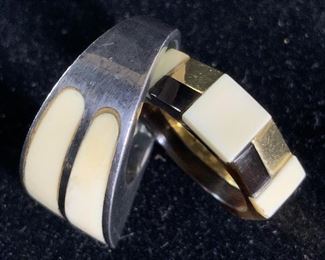 Lot 2 Rings, Sterling silver, enamel and more